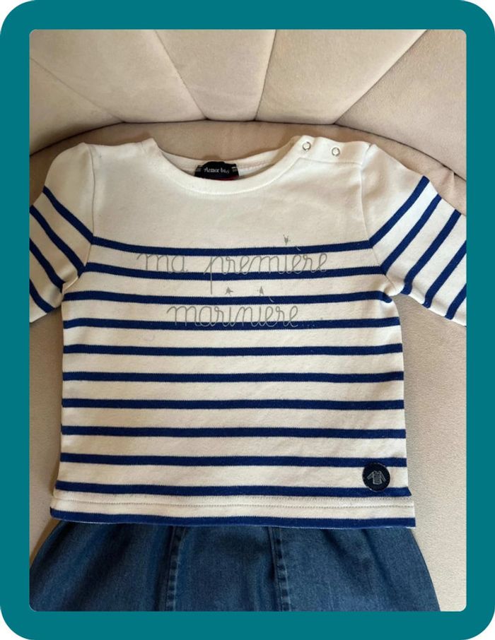 Ensemble jean sarouel et marinière 6 mois - Bonton Armor Lux - photo numéro 4