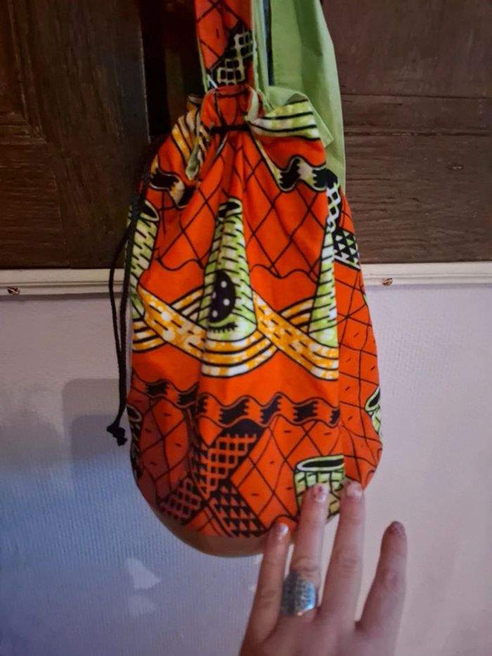 Sac motif ethnique fond noix de coco - photo numéro 2