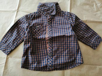 Chemise marron et bleu marine