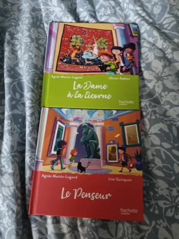 Lot de 2 livres le musée magique la dame a la licorne le penseur Agnès Martin Lugand