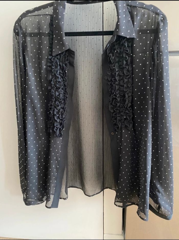 Chemisier noir transparent marqué Zara - photo numéro 3