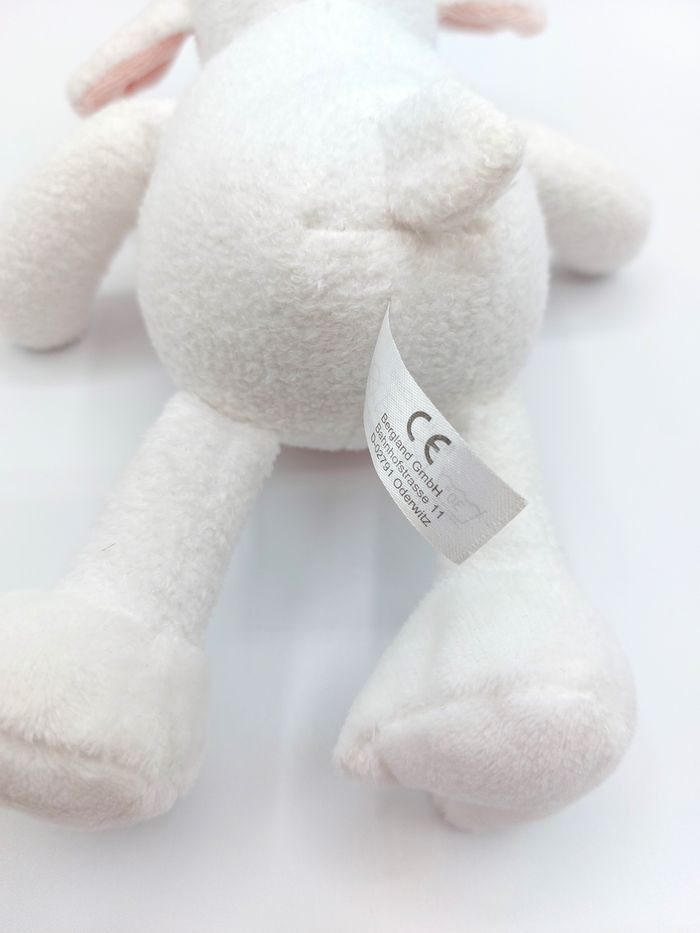 Peluche doudou mouton blanc rose BERGLAND GmbH environ 23 cm - photo numéro 3
