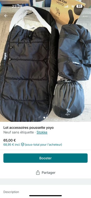 Lot accessoires pour poussette yoyo