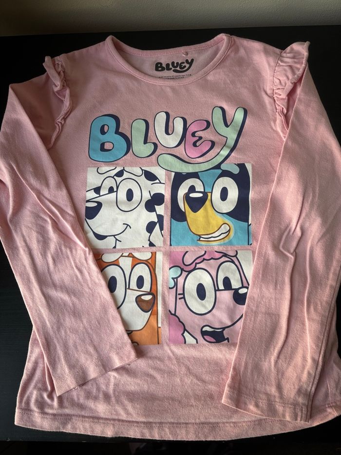 Bluey Lot de 3 t-shirts à manches longues 6-7 ans