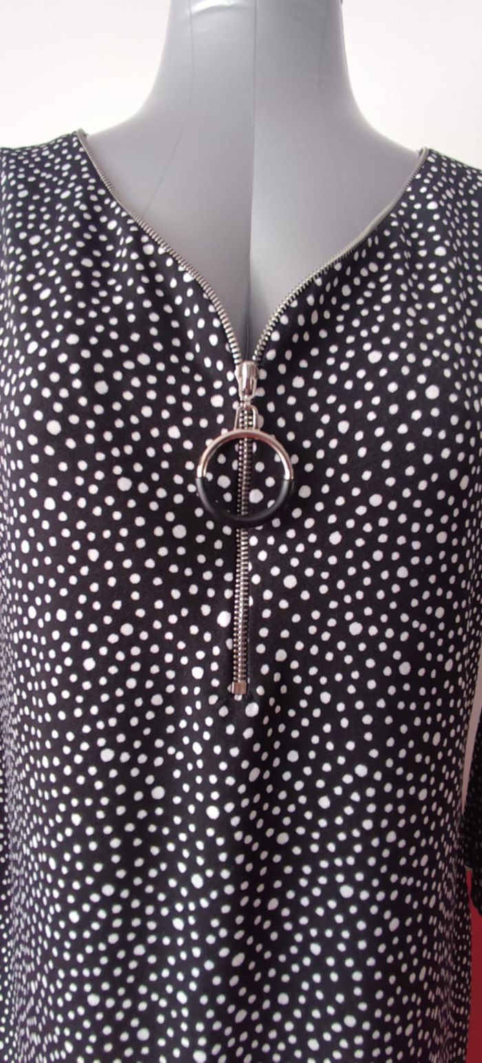 Blouse à pois col V manches 3/4 "Patrice BREAL" Taille 3 de la marque - photo numéro 4