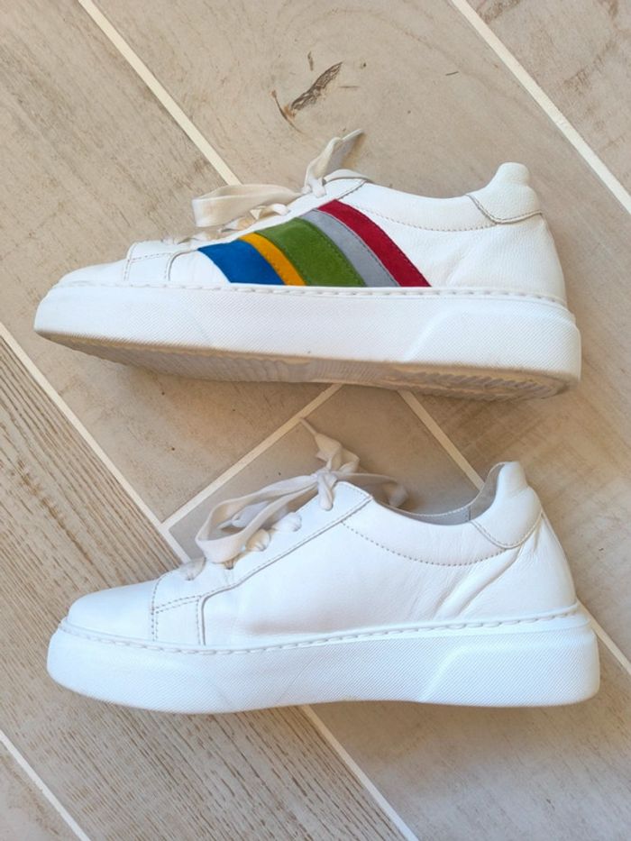 Baskets cuir Gabor multicolores Arc en Ciel - Taille 35,5 (Taille marque 3) - photo numéro 6