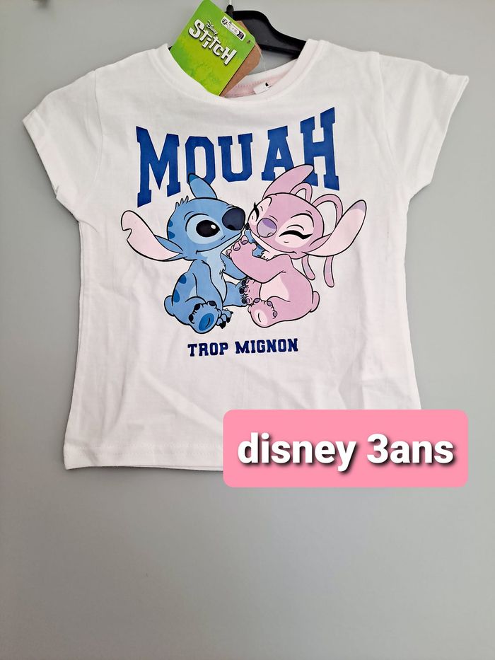 adorable tshirt stitch et angel disney 3ans neuf avec étiquette