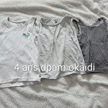 Lot 3 débardeurs 4 ans okaidi dpam