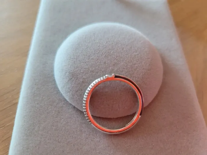 Bague double pavé et noir pandora taille 56 - photo numéro 4