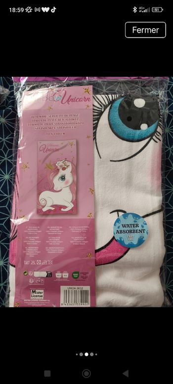 Drap de plage licorne 