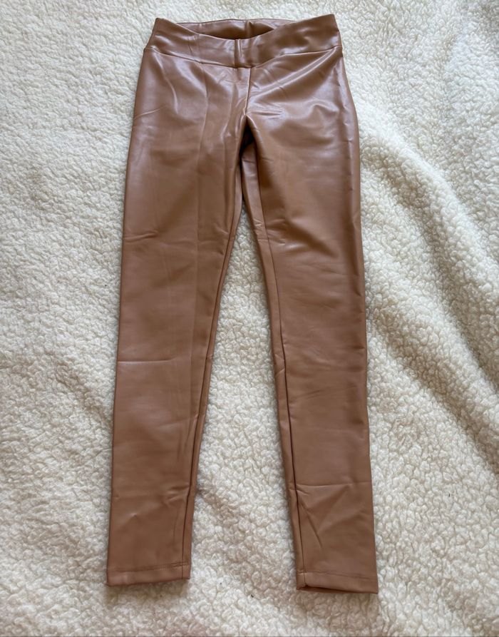 Legging similicuir marron polaire esmara très bon état - photo numéro 2