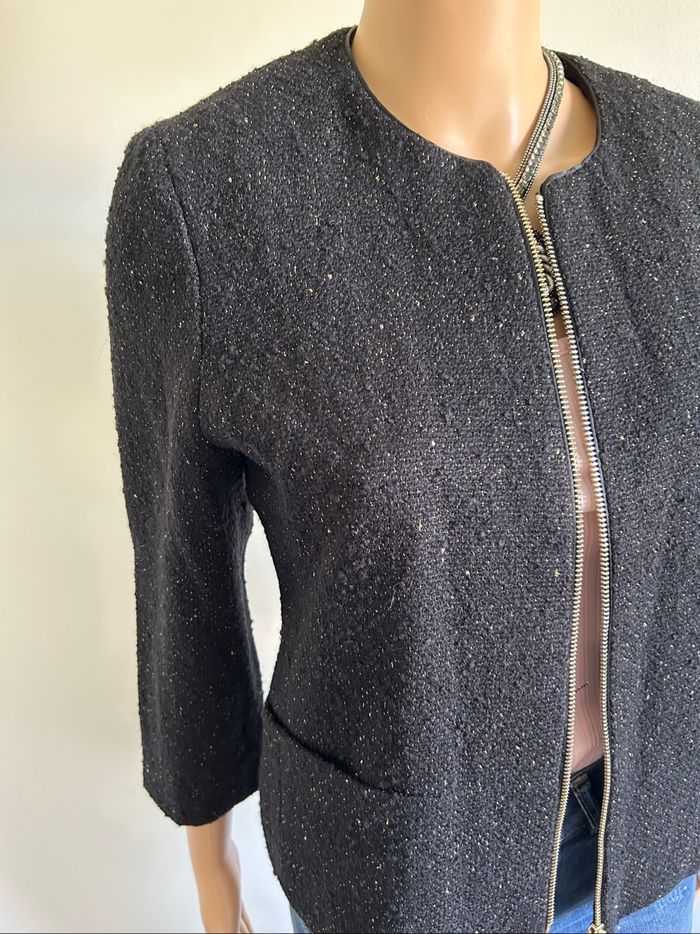 Veste courte noire et dorée Esprit taille française 38 TBE - photo numéro 5
