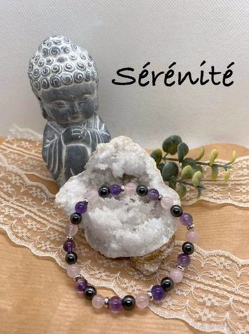 Bracelet fin sérénité 28,5 cm , lithothérapie
