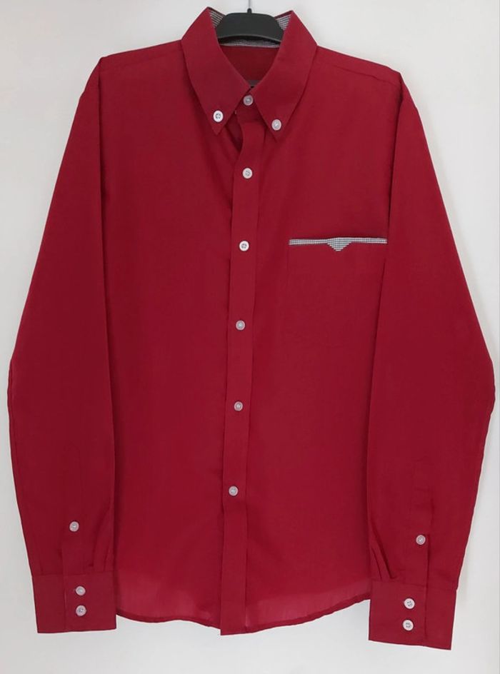 Chemise homme bordeaux - photo numéro 2