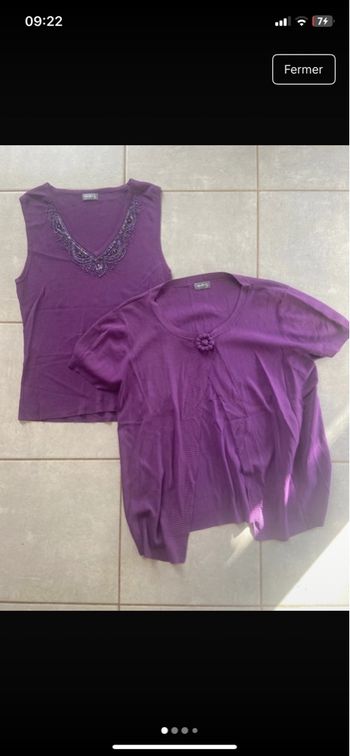 Haut violet a strass