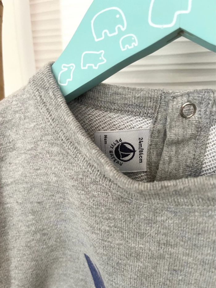 Sweatshirt en molleton Petit Bateau taille 24 mois - photo numéro 3