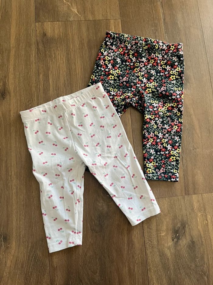 Lot leggings à motifs bébé fille 6 mois