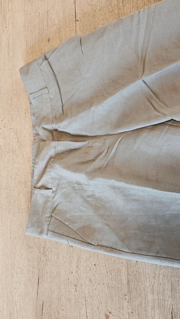 Pantalon gris léger en lin et viscose, jambes larges, Kiabi, 42, neuf - photo numéro 5