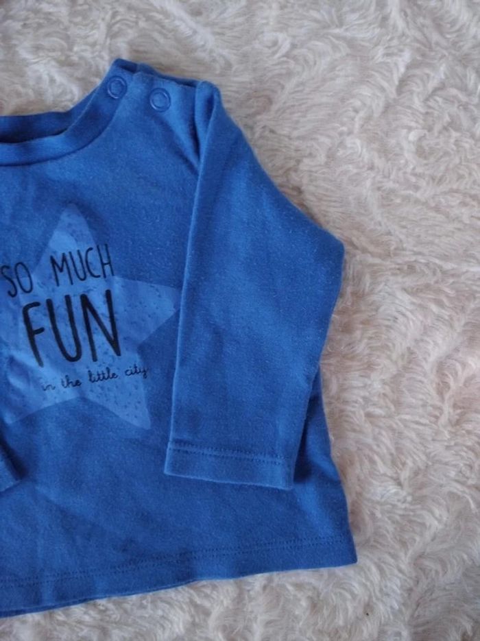 Ensemble (tee shirt manches longues+pantalon style jogging) Garçon 1 mois Étoile Fun Baby club - photo numéro 6