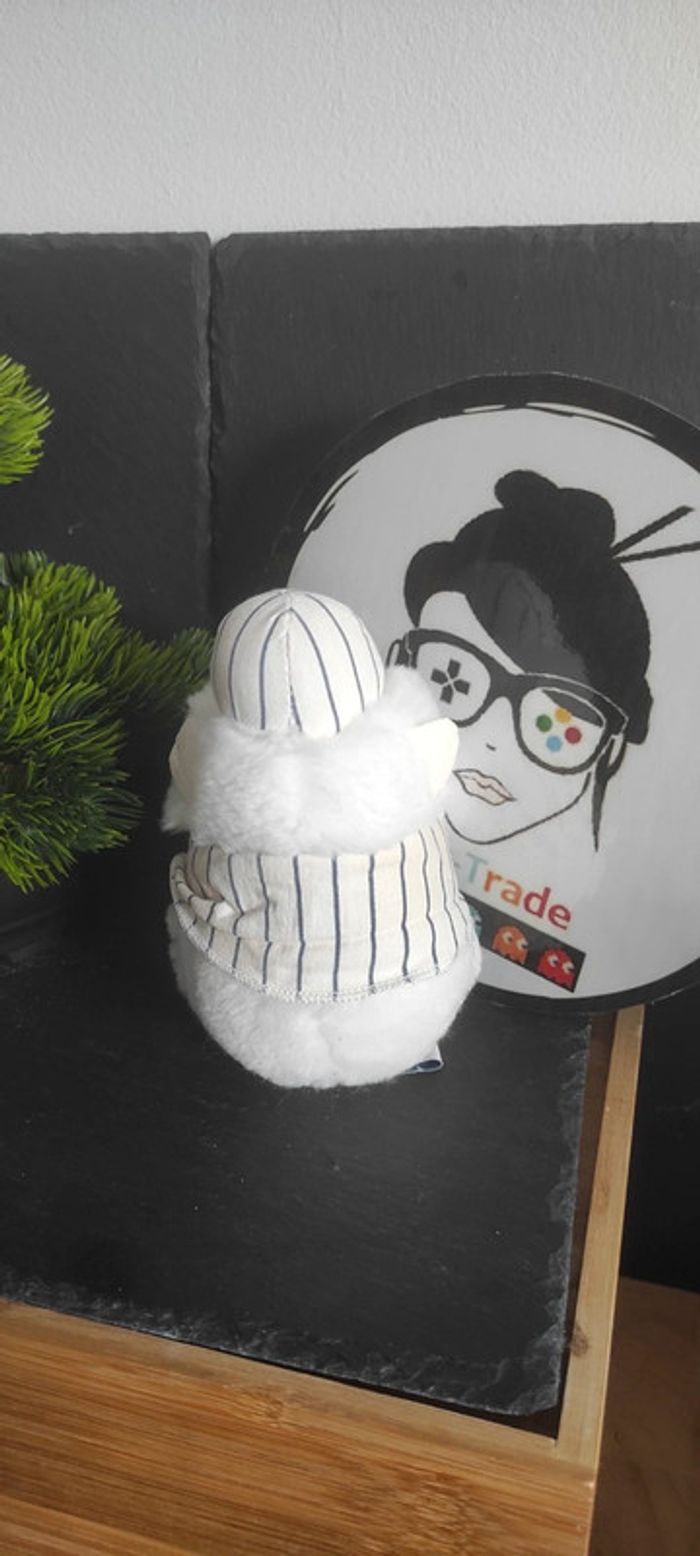 Doudou hérisson rayé noir casquette bleu chaussure tartine et chocolat - photo numéro 2