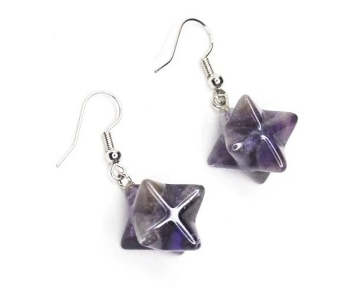 Boucles d'oreille pierre naturelle Améthyste