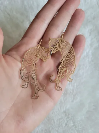 Boucles tigres acier inoxydable gold