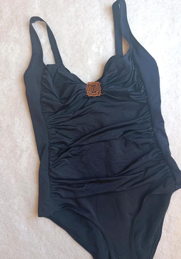 Maillot de bain noir une pièce boucle or RougeGorge 90D neuf chic classe - photo numéro 2