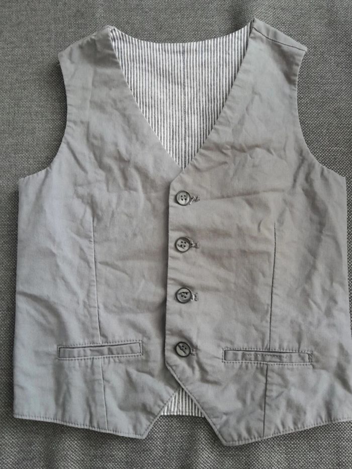 Gilet de cérémonie baptêmes mariage réversible 8ans - photo numéro 2