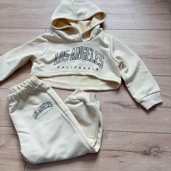 Ensemble beige Los Angeles 18 24 mois sweat court capuche jogging