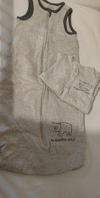 Lot gigoteuse et pyjama assorti ours 6/9 mois
