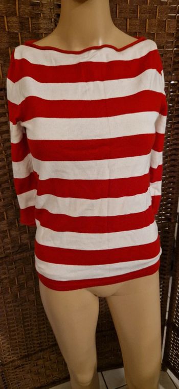 Haut genre marinière rouge femme Zara