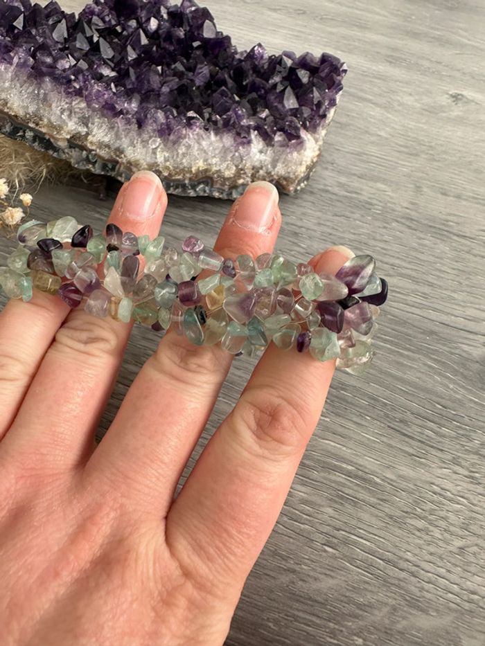 Bracelet large en fluorite véritable du Mexique - Pierre véritable - photo numéro 6