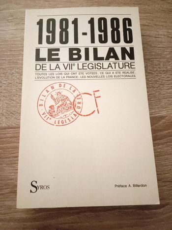 A. Billardon 🪅 1981-1986 Le bilan de la VIIe Legislature
