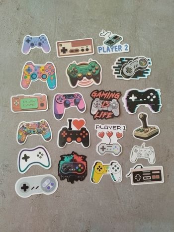 Lot x20 stickers autocollants Gamer