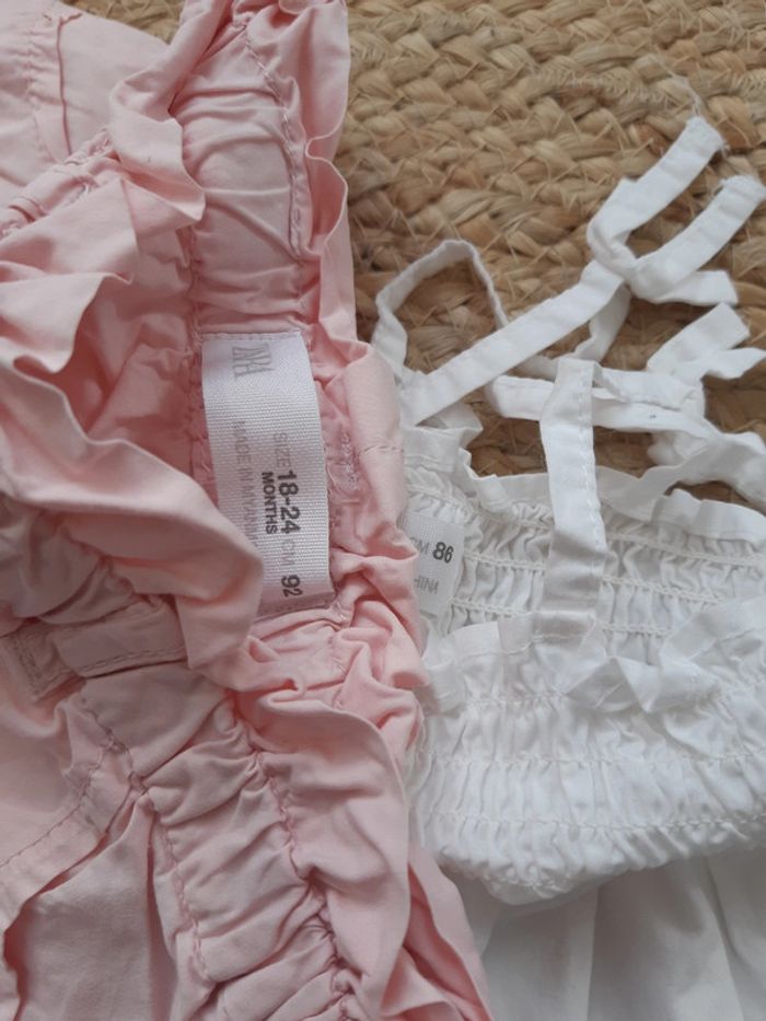Tenue haut blanc et short rose Zara 86/92 cm - photo numéro 5