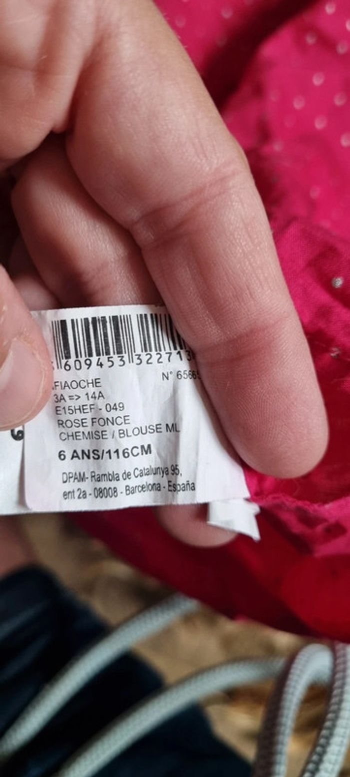 Chemise rose pois - photo numéro 3