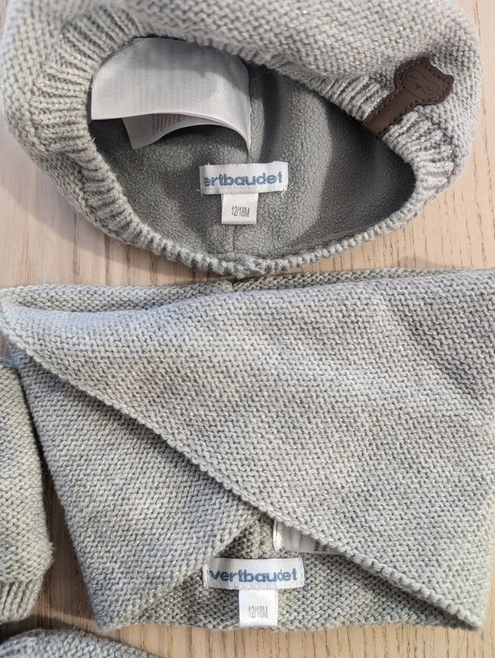Ensemble bonnet snood moufles Vertbaudet - photo numéro 4