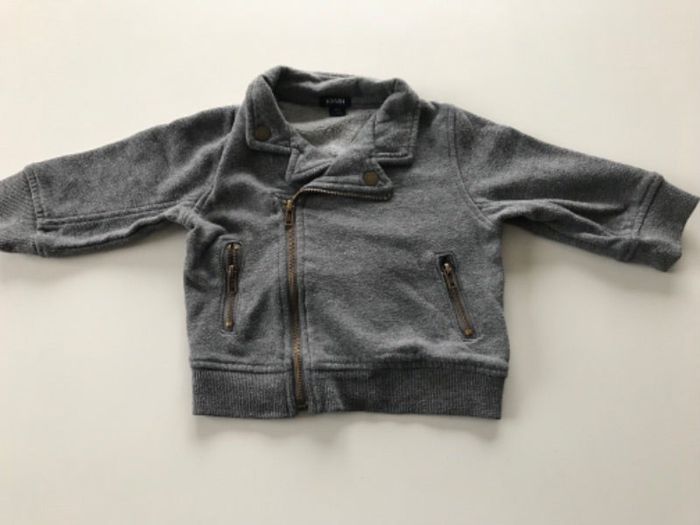 Gilet zippé bébé gris molletonné 6 mois
