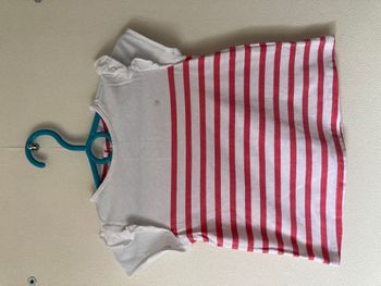 Tee-shirt marinière manche volantée fille 18 mois