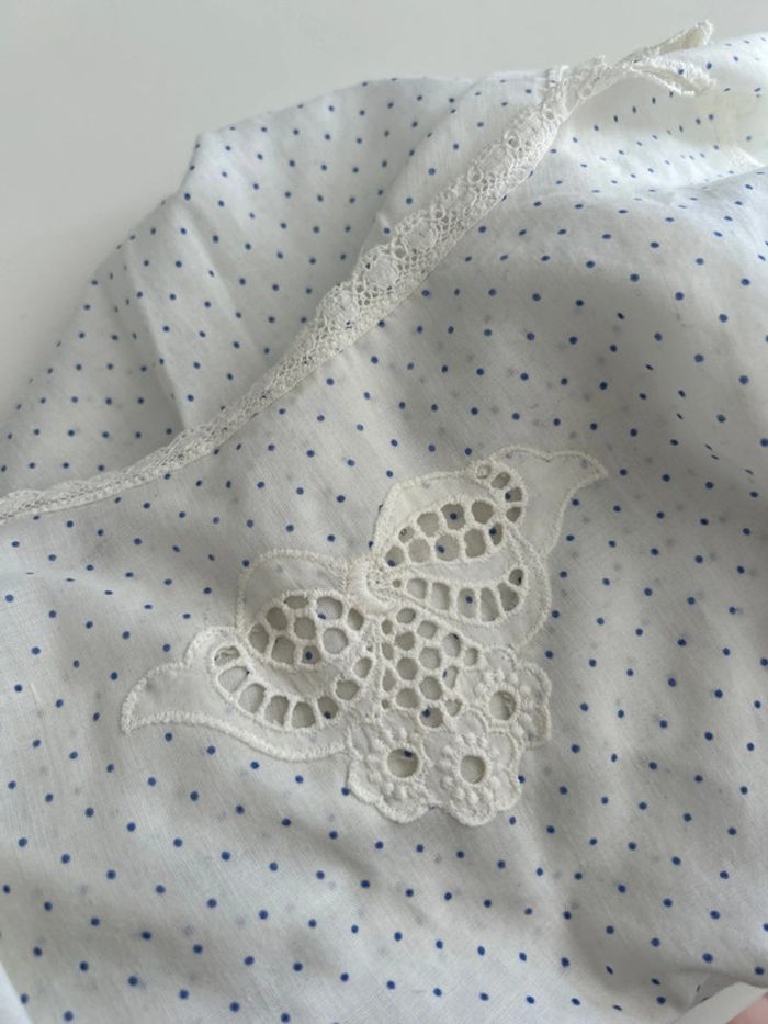Robe de chambre blanche brodée – Carole Hochman – Taille S/M Légère | Élégante | - photo numéro 4