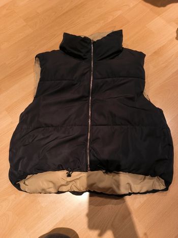 Veste sans manches réversible noir et beige Bershka taille L
