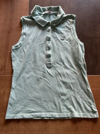 Polo Lacoste manches courtes femme, vert clair taille 34