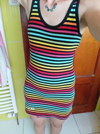 Robe femme rayée multicolore Little Marcel