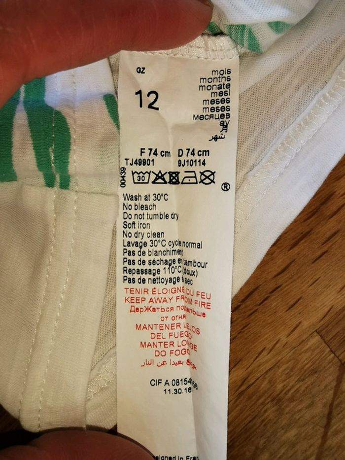 Lot 2 t shirts fille Absorba blanc/noir 100% coton - photo numéro 6