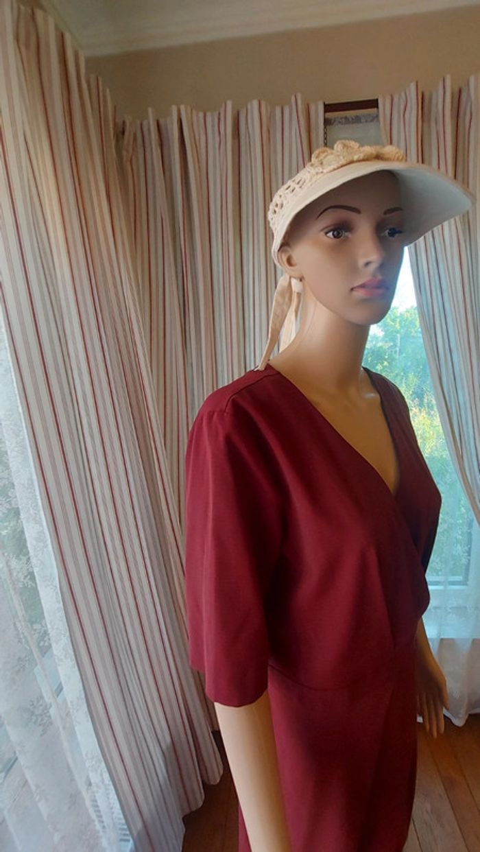 Robe Bordeaux  Sisley taille L - photo numéro 3