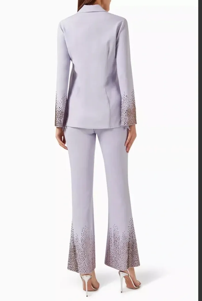 Ensemble setre en crêpe extensible orné de cristaux taille S neuf - photo numéro 9