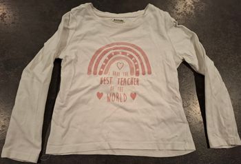 T-shirt manches longues fille Kiabi blanc imprimé arc-en-ciel