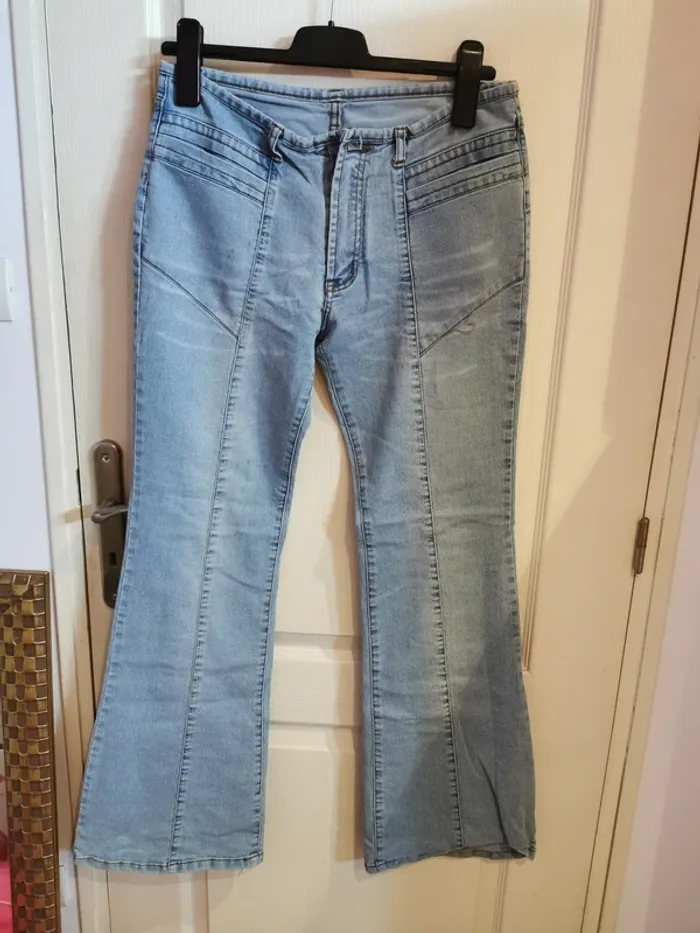 Jean évasé bleu clair L vintage