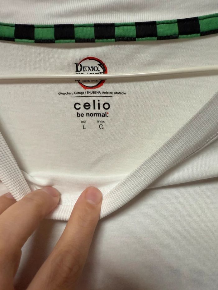 T-shirt blanc celio collection démon slayer taille l - photo numéro 3