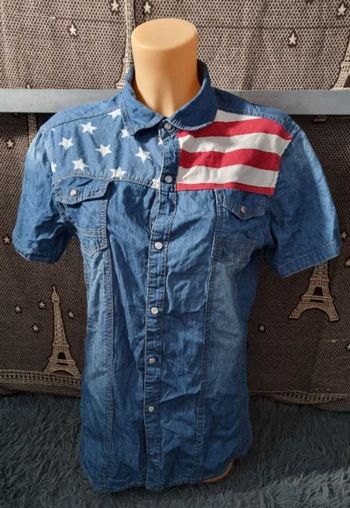 Chemise en jean avec drapeau américain style cowboy  taille M mixte